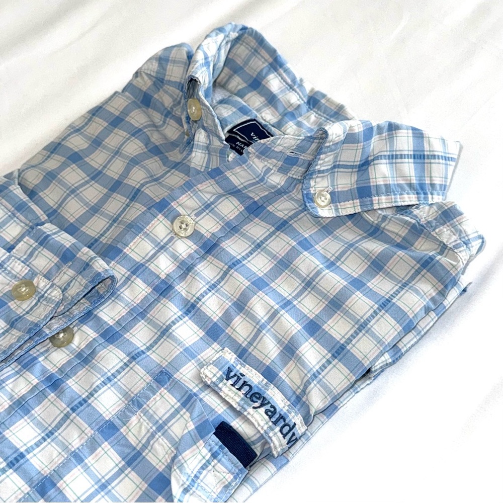 Vineyard Vines Harbor Shirt - like PFG - Blue Plaid, Men’s Small